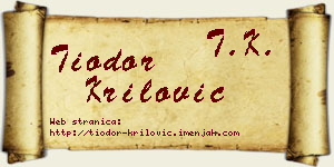 Tiodor Krilović vizit kartica